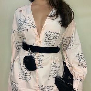 Baby Pink Shirt Dress